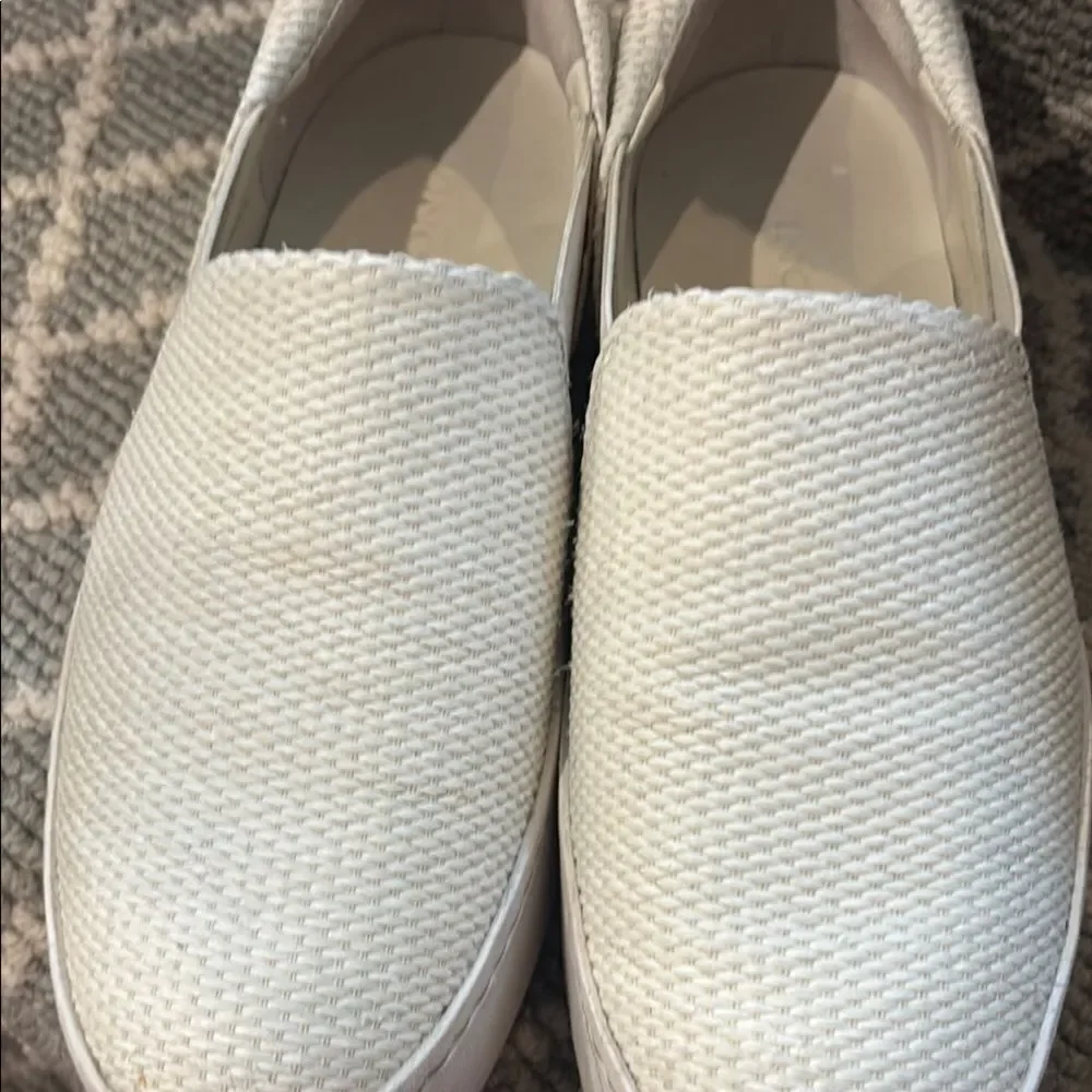 Vince White Slip-On Sneakers with Textured Upper